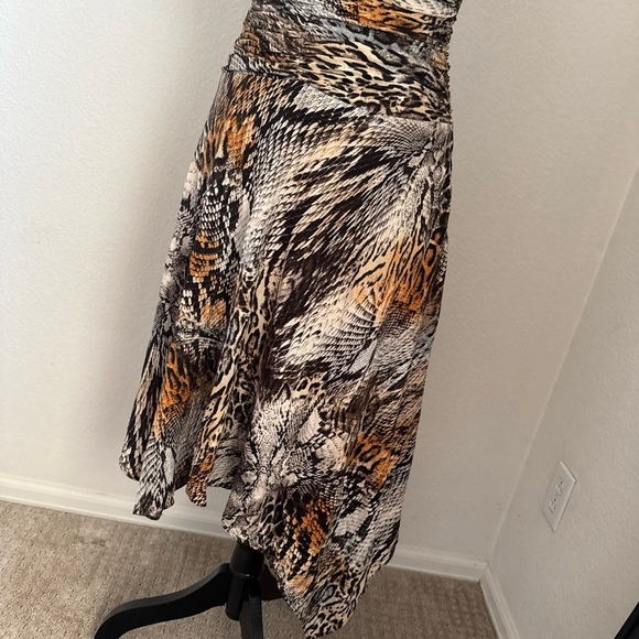 Mary L Couture Halter Dress Animal Print High-lo Size 6 - Picture 5 of 9